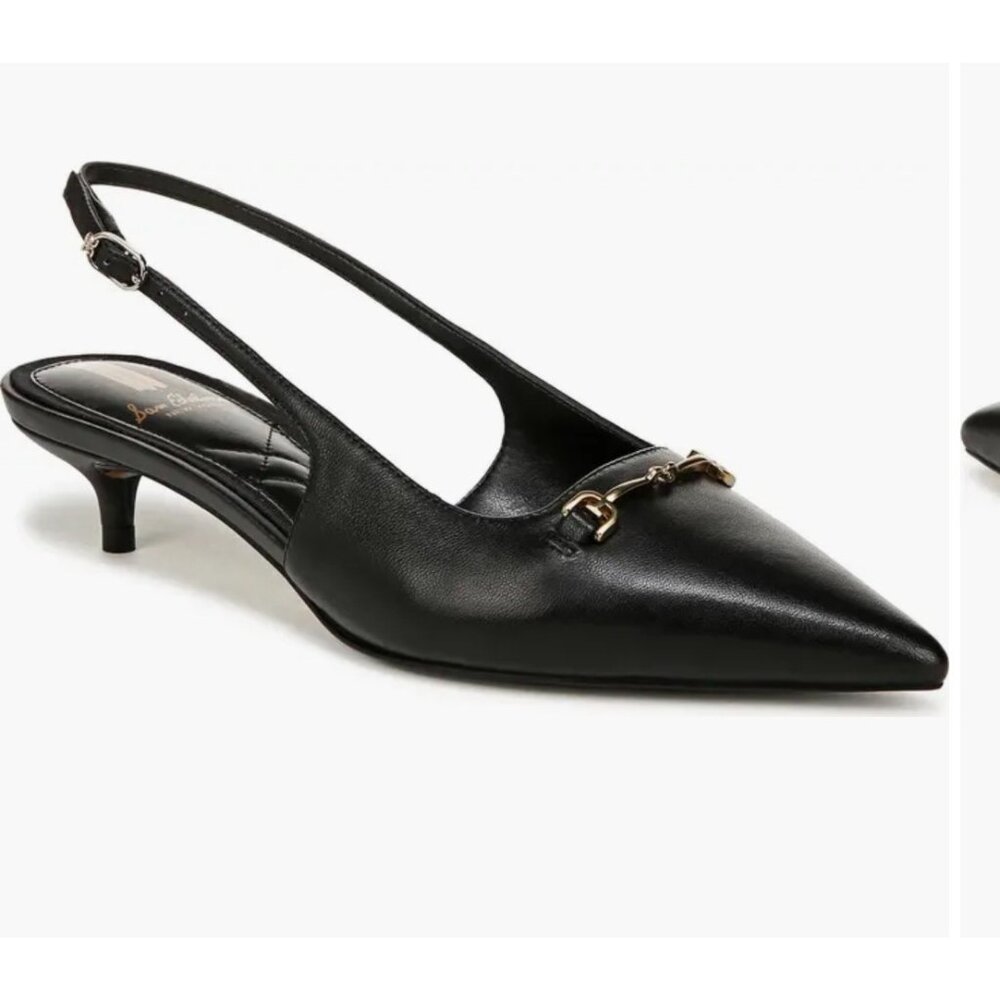 Sam Edelman Farrah kitten Pointed Toe Slingback black Pumps size 7w